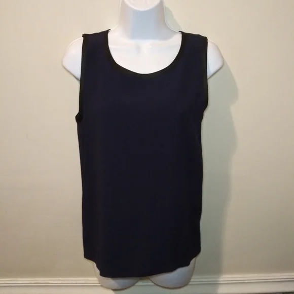 Vintage 1980's Saint Laurent Black Cropped Tuxedo Jacket & Navy Camisole Top - Picture 6 of 14